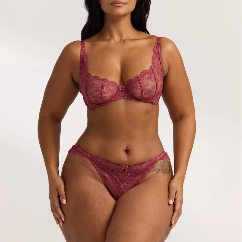 Soutien-gorge Plongeant Enchant - Rhubarbe