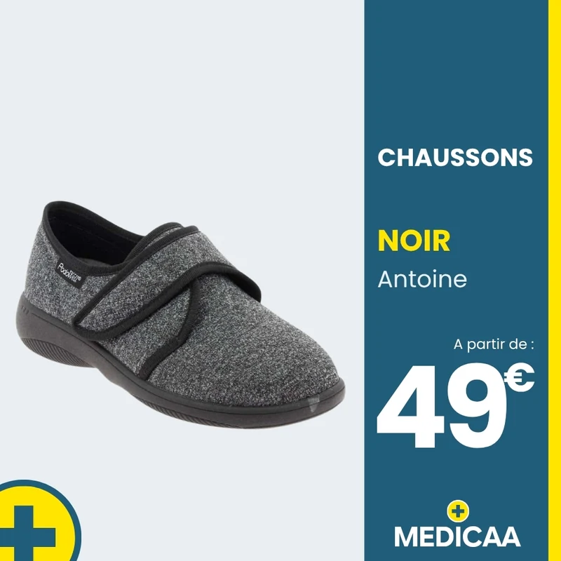 Chaussons Orthopédiques - (Antoine) - Mixte - Noir