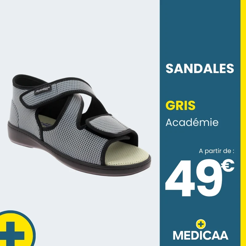 Sandales Orthopédiques - (Académie) - Mixte - Gris