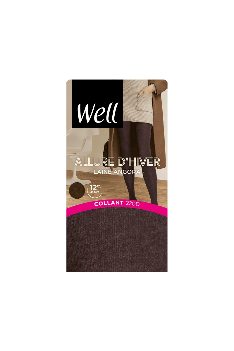 Collant Opaque 220D Laine Angora Allure d'Hiver - Chocolat