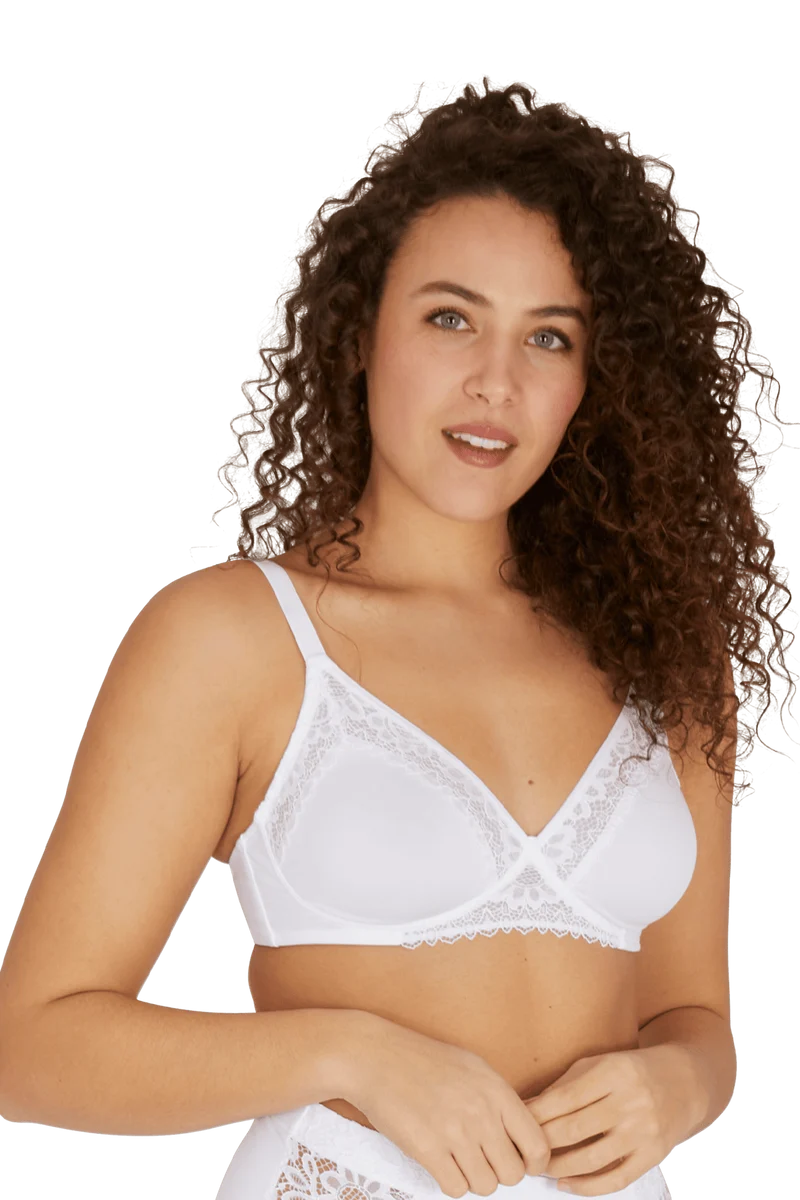 Soutien-gorge sans armatures basque dentelle Well Allure L'Elégante - Blanc