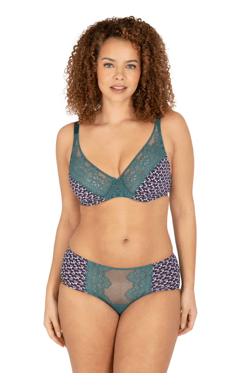 Shorty en dentelle et microfibre L'irrésistible - Imprimé folk