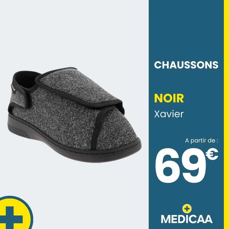 Chaussons Orthopédiques - (Xavier) - Mixte - Noir