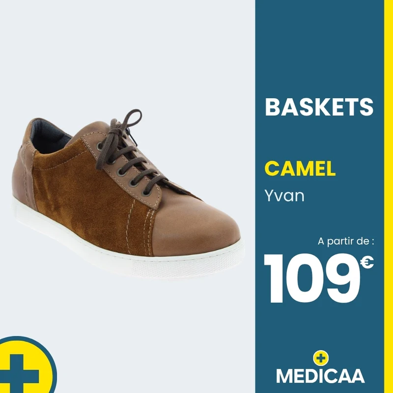 Baskets Orthopédiques - (Yvan) - Homme - Camel