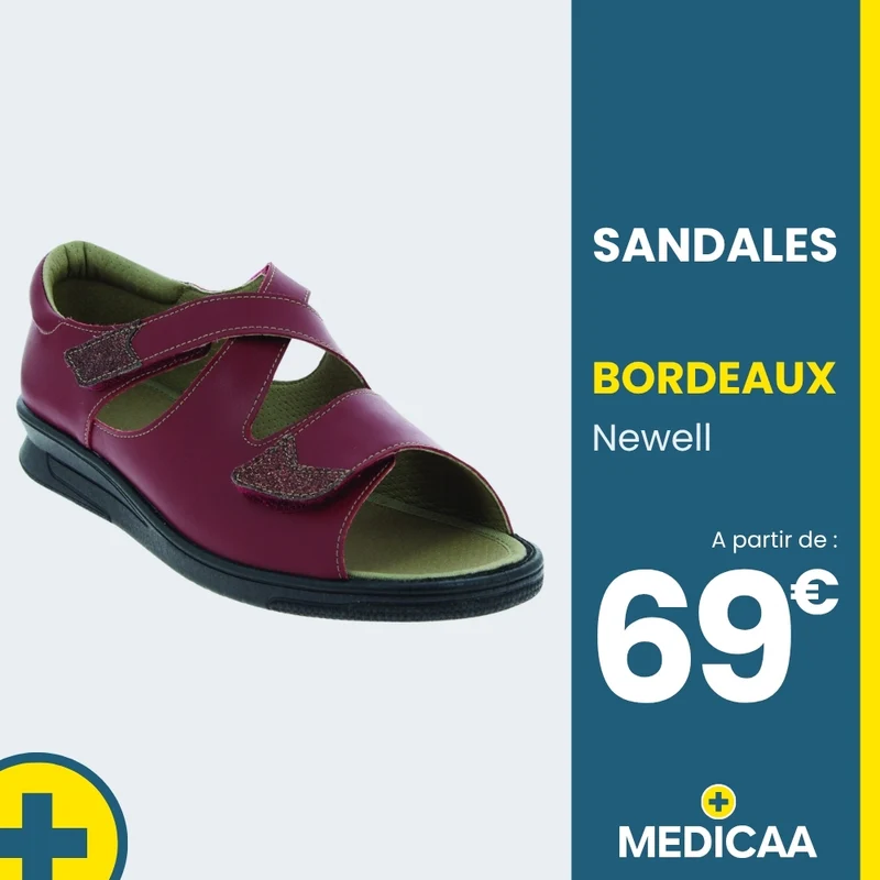 Sandales Orthopédiques - (Newell) - Femme - Bordeaux