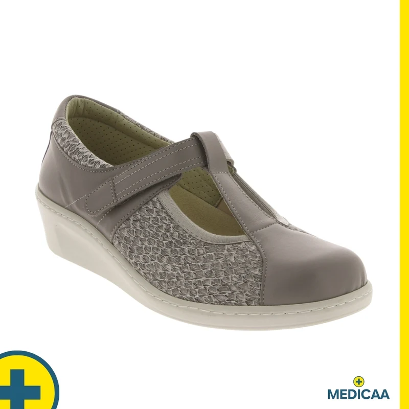 Chaussures à Bride Orthopédique - (Samia) - Femme - Gris