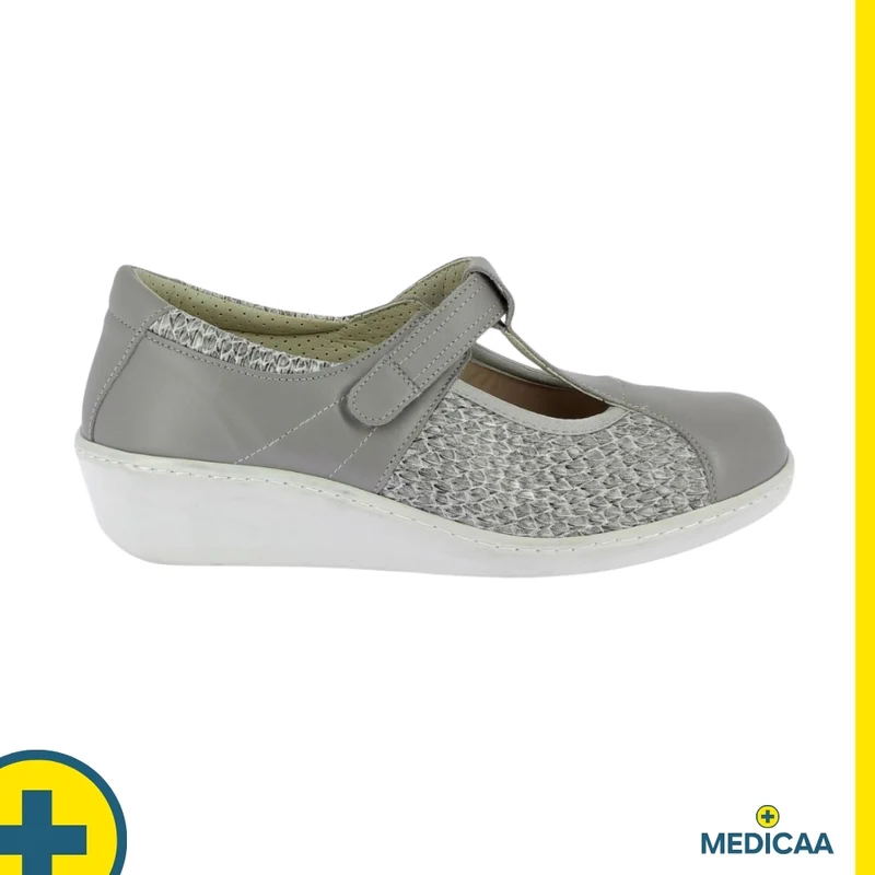 Chaussures à Bride Orthopédique - (Samia) - Femme - Gris