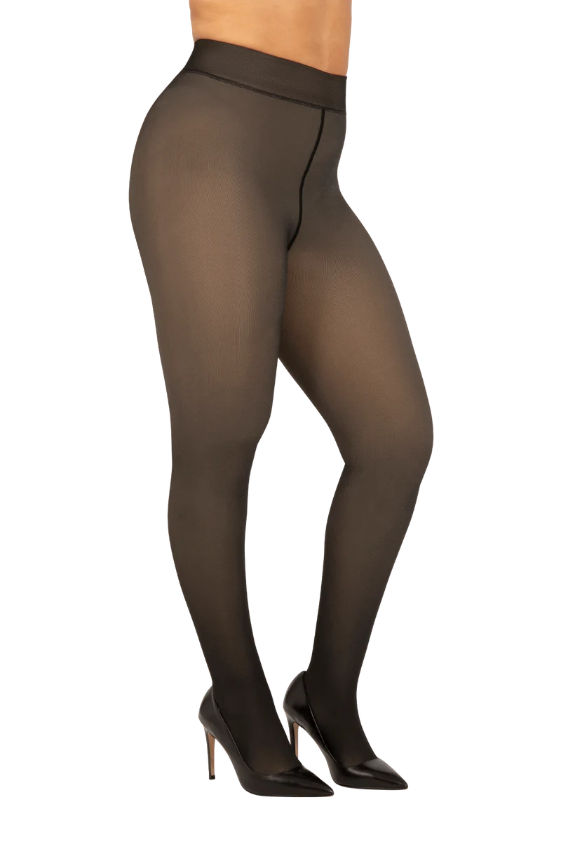 Collant Ultra-Chaud Effet Transparent Sensation Polaire 25D - Noir ébène