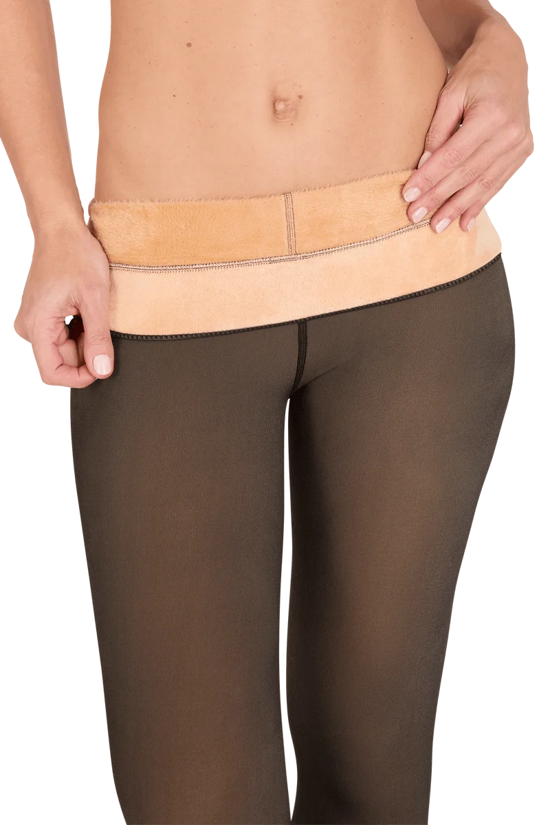 Collant Ultra-Chaud Effet Transparent Sensation Polaire 25D - Noir ébène