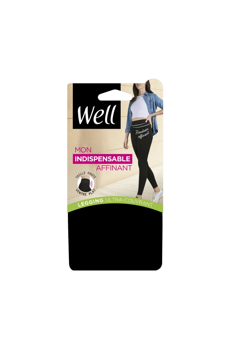 Legging Affinant Ultra-couvrant Ceinture Haute Mon Indispensable - Noir