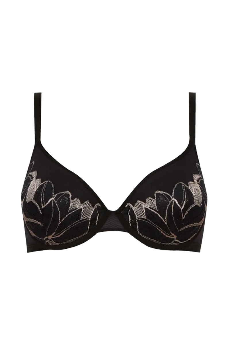 Soutien-gorge à coques Nymphéas - Noir