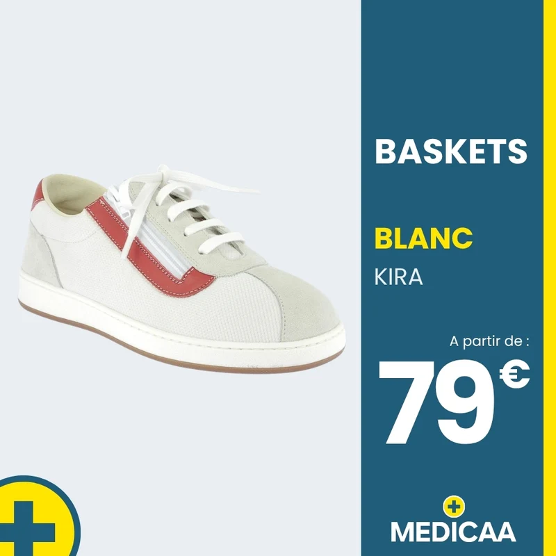 Baskets Confort - (Kira) - Femme - Blanc