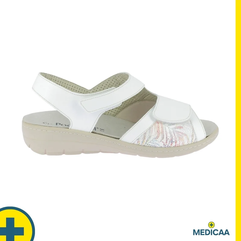 Sandales Confort - (Georgette) - Femme - Blanc