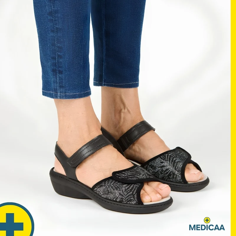 Sandales Confort - (Demi) - Femme - Noir