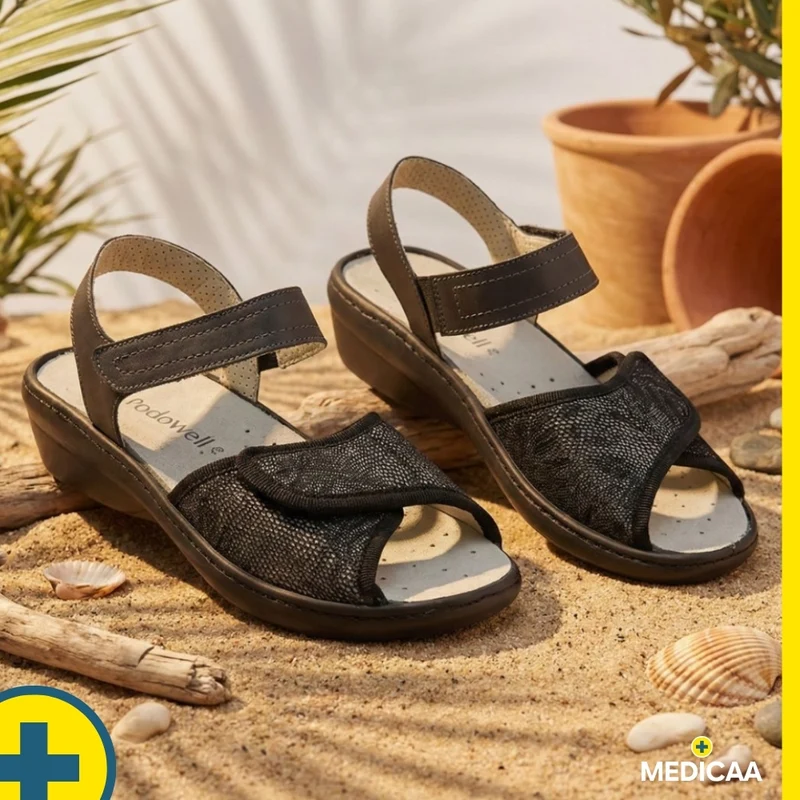 Sandales Confort - (Demi) - Femme - Noir