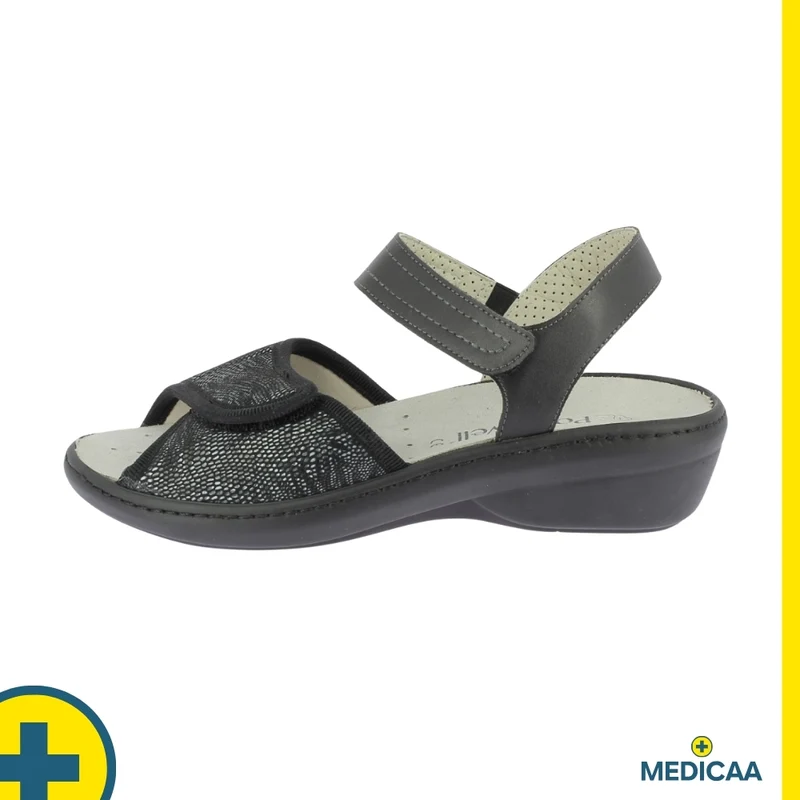 Sandales Confort - (Demi) - Femme - Noir