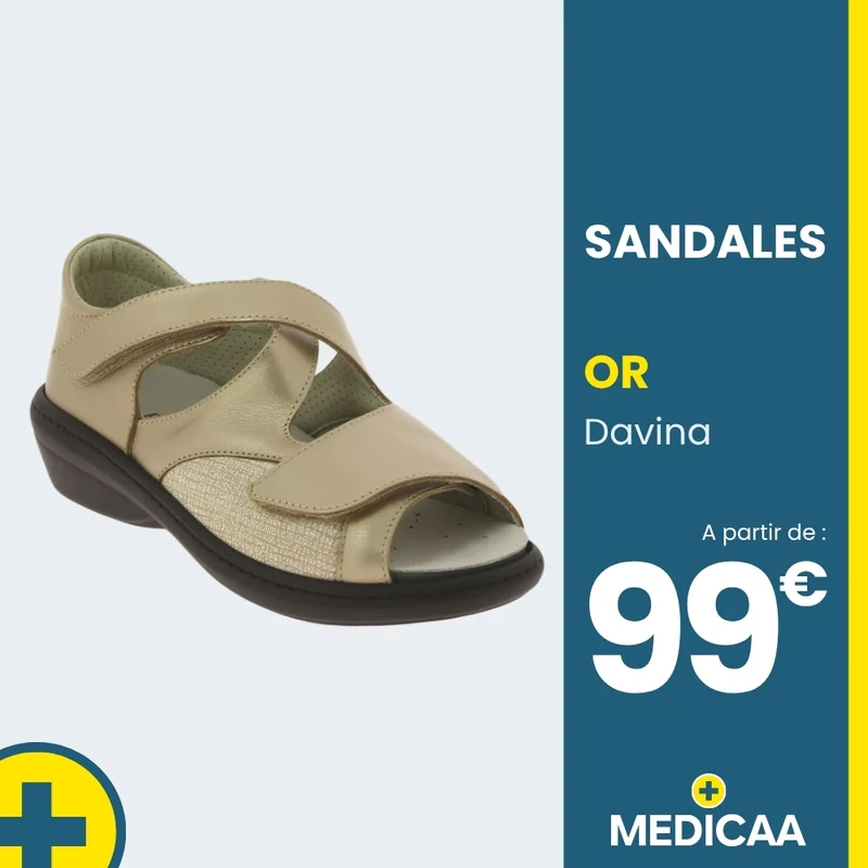 Sandales Orthopédiques - (Davina) - Femme - Or