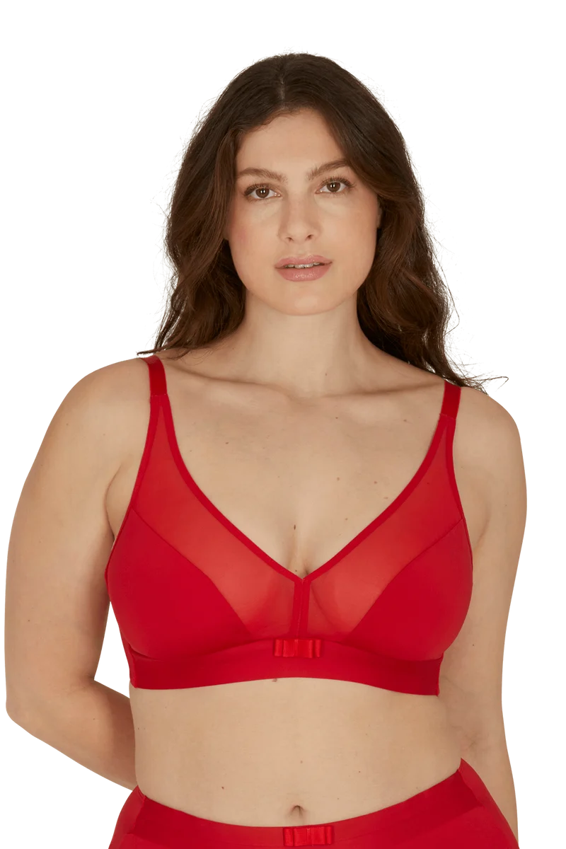 Soutien-gorge sans armatures Tulle Design - Rouge ardent