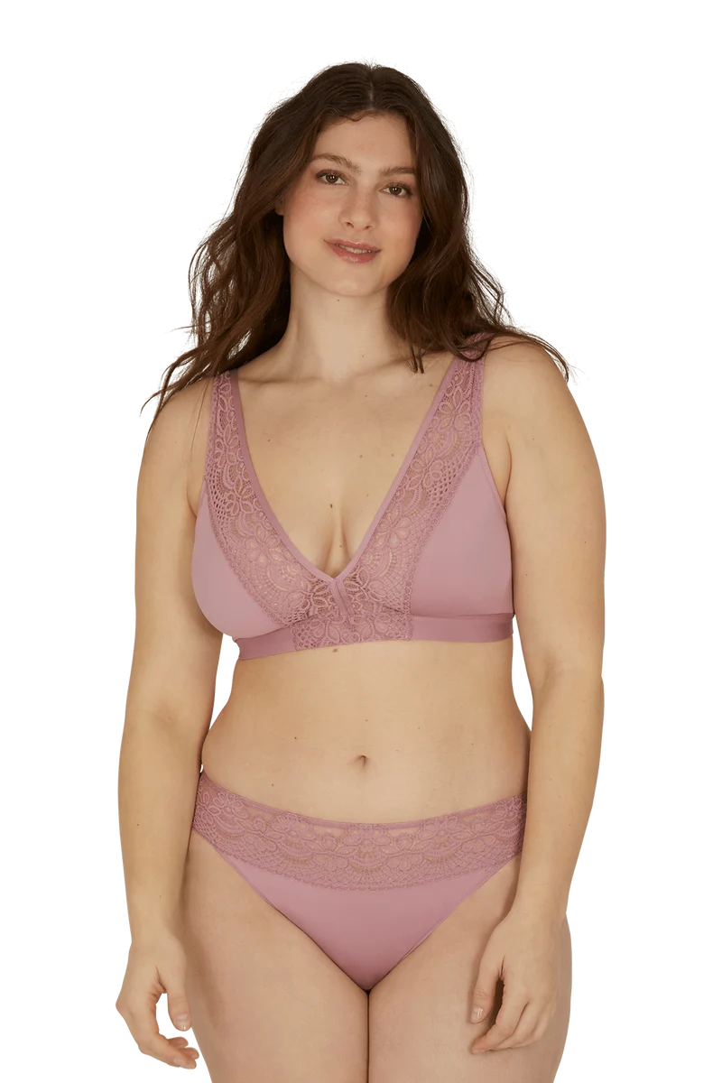 Soutien-gorge foulard sans armatures en dentelle et en microfibre L'irrésistible - Lilas