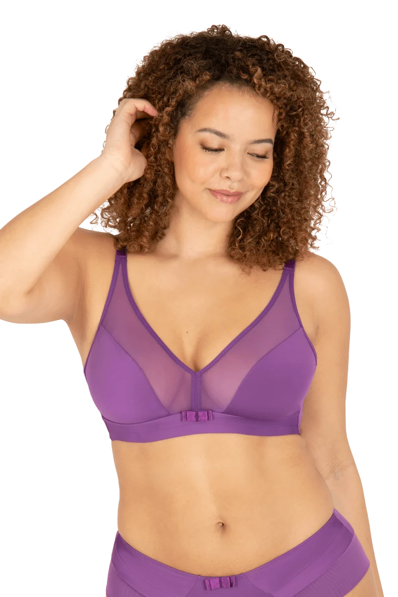Soutien-gorge sans armatures Tulle Design - Violet