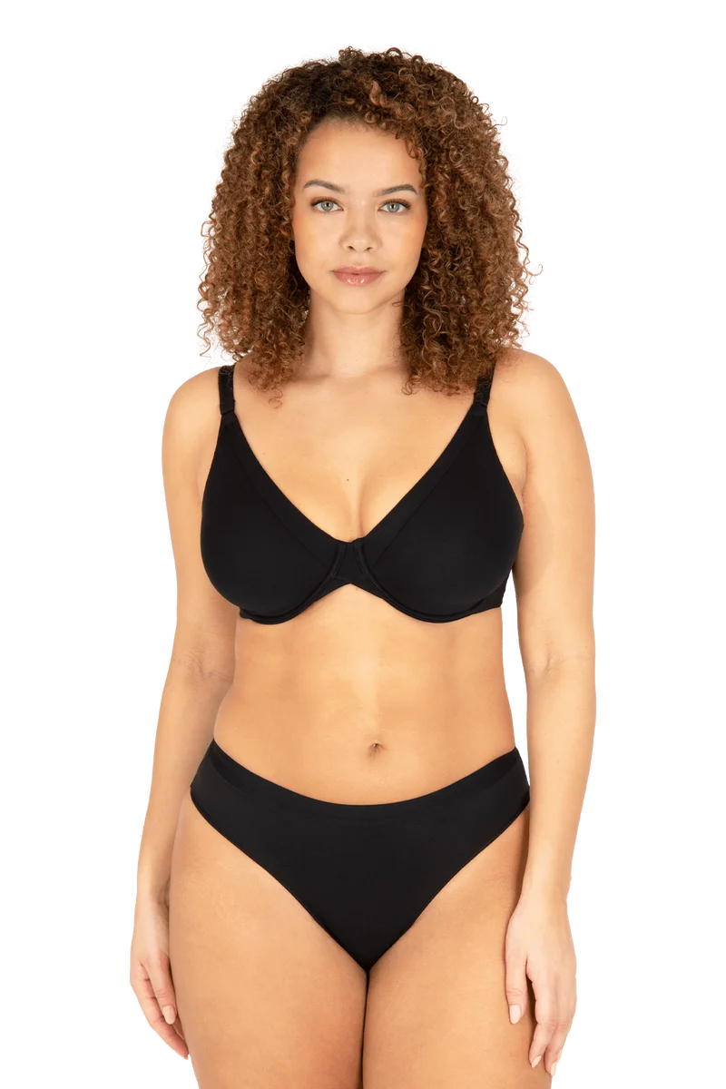 Soutien-gorge à armatures Tulle Design Coton - Noir