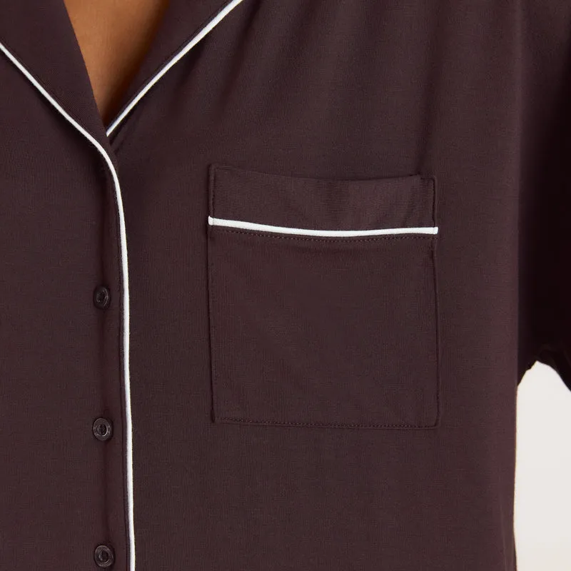 Chemise de Pyjama Modal - Chocolat Noir