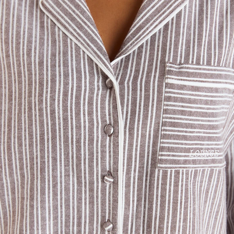 Chemise de Pyjama Stripe - Chocolat