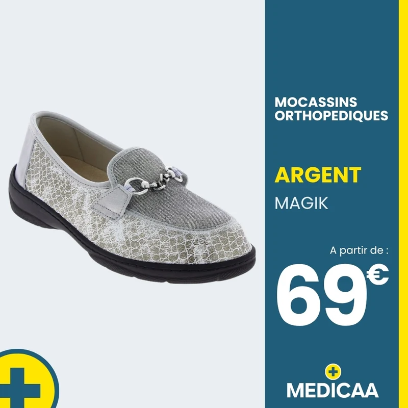 Mocassins Orthopédiques - (Magik) - Femme - Argent