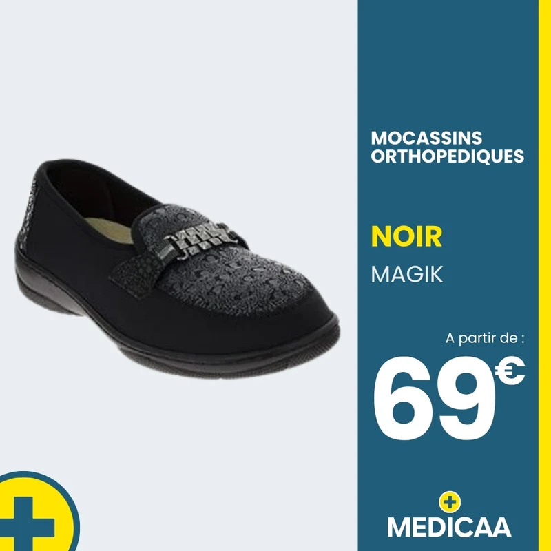 Mocassins Orthopédiques - (Magik) - Femme - Noir