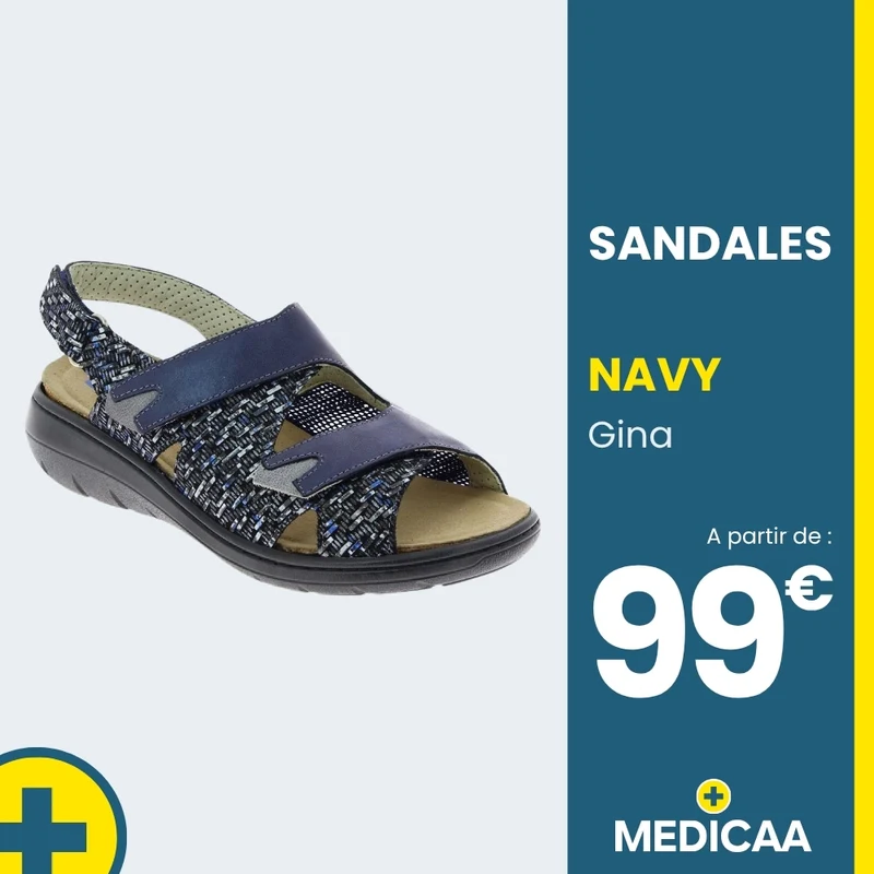 Sandales Confort - (Gina) - Femme - Navy