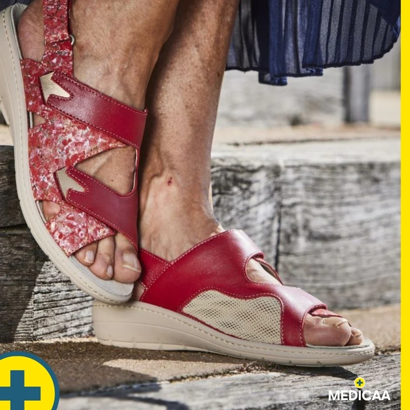 Sandales Confort - (Gina) - Femme - Rouge