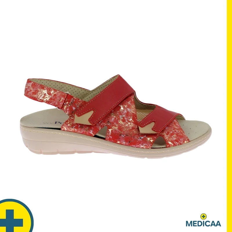 Sandales Confort - (Gina) - Femme - Rouge