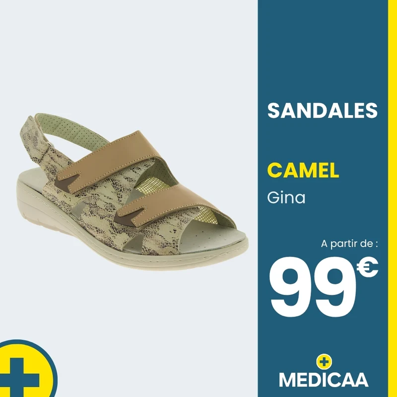 Sandales Confort - (Gina) - Femme - Camel