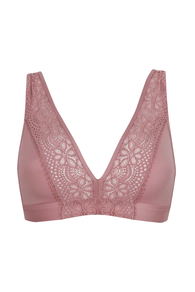 Soutien-gorge foulard sans armatures en dentelle et en microfibre L'irrésistible - Lilas