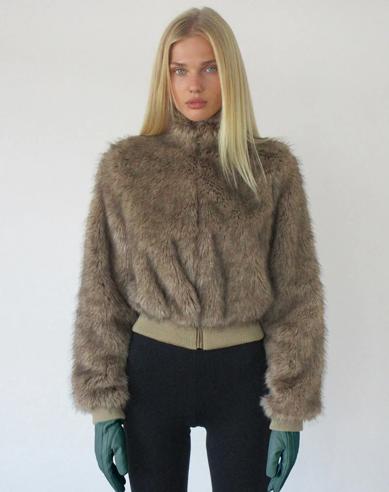 Veste Lovaro en fausse fourrure marron