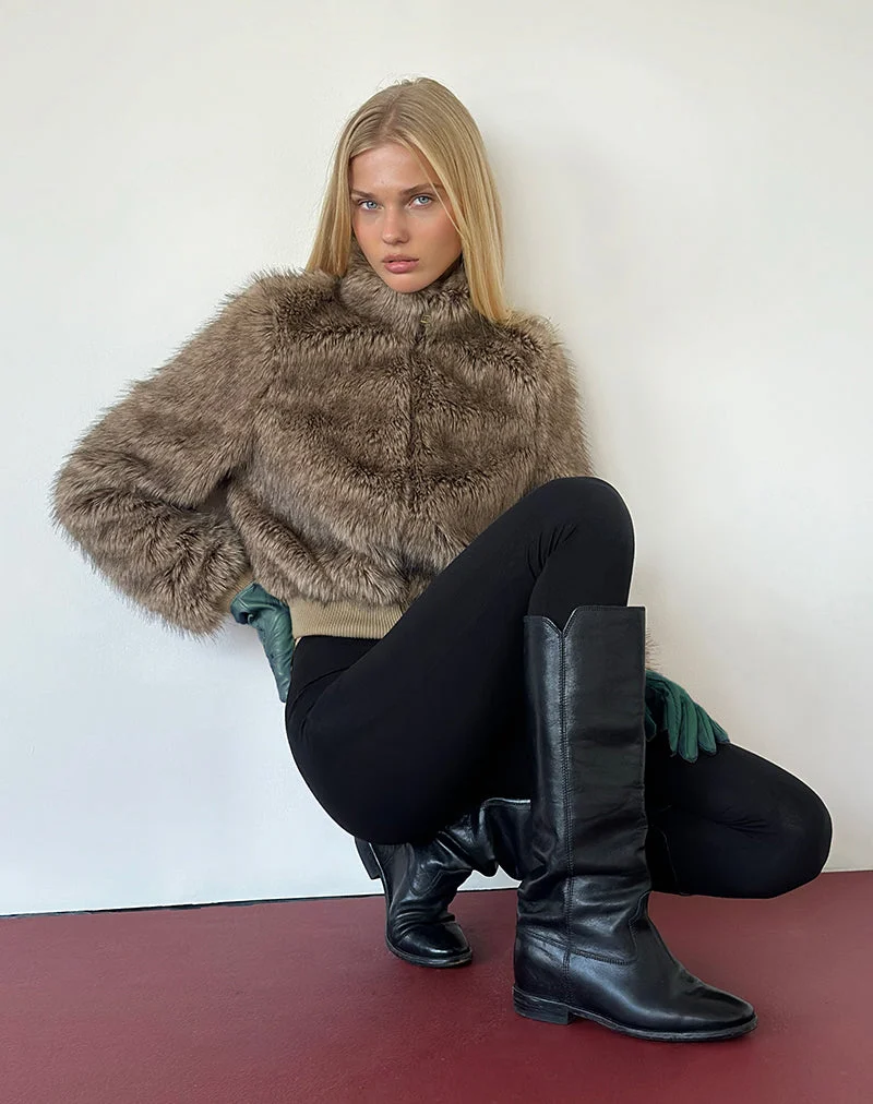 Veste Lovaro en fausse fourrure marron