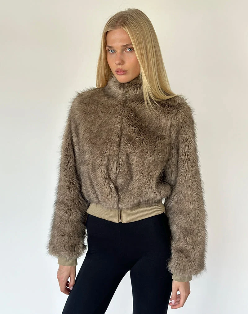 Veste Lovaro en fausse fourrure marron