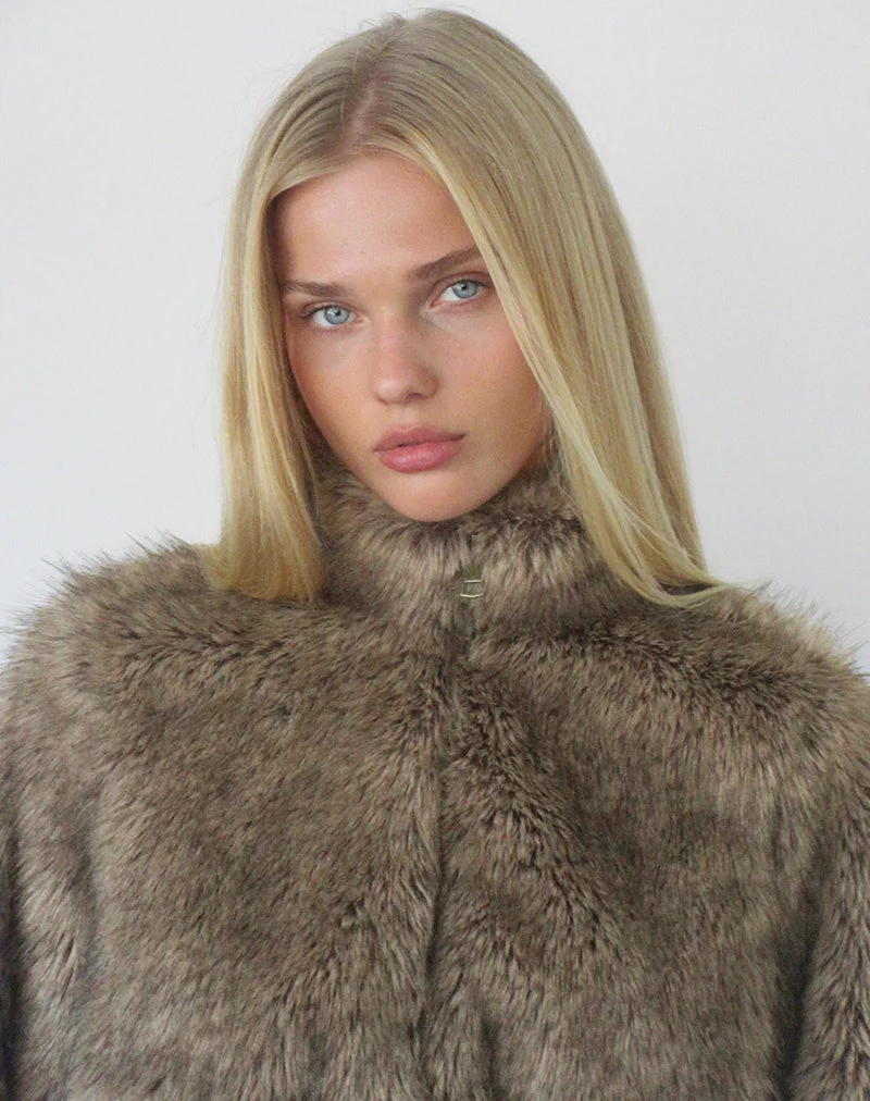 Veste Lovaro en fausse fourrure marron