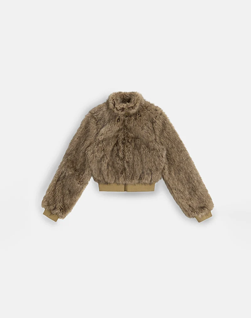 Veste Lovaro en fausse fourrure marron