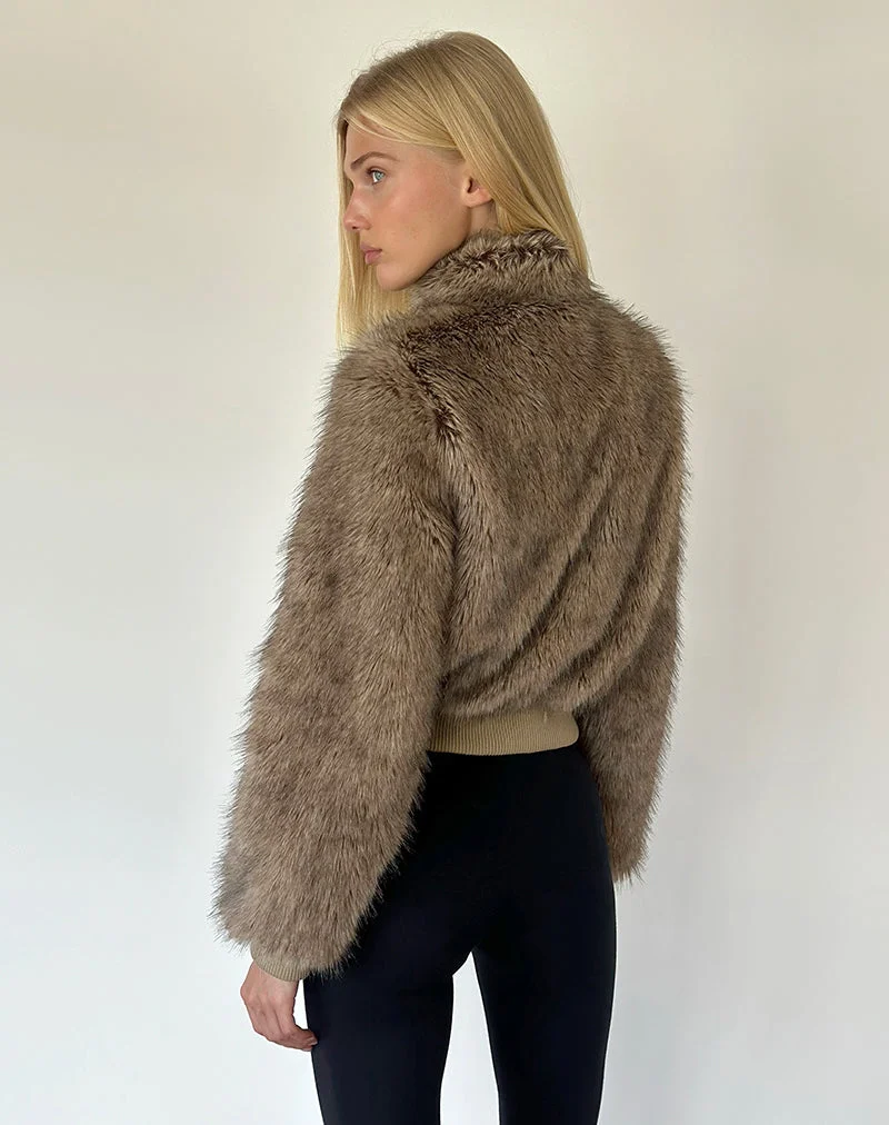 Veste Lovaro en fausse fourrure marron