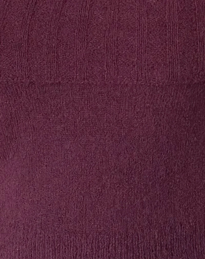 Pull Filahia Bardot, couleur bordeaux