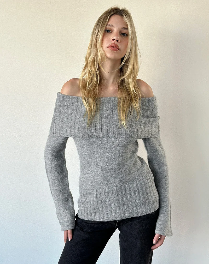 Pull Azrina en maille grise