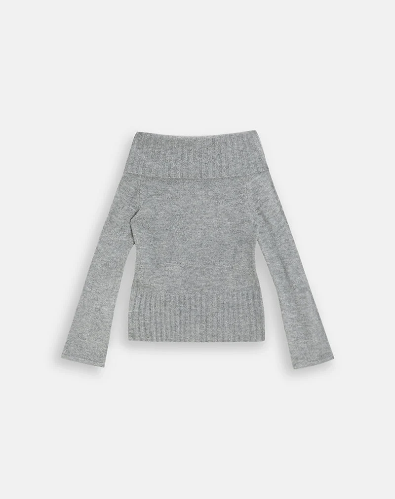 Pull Azrina en maille grise