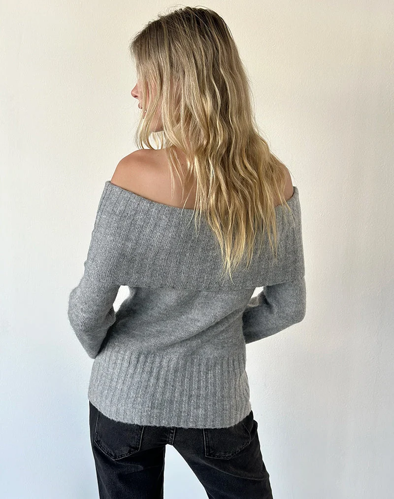 Pull Azrina en maille grise