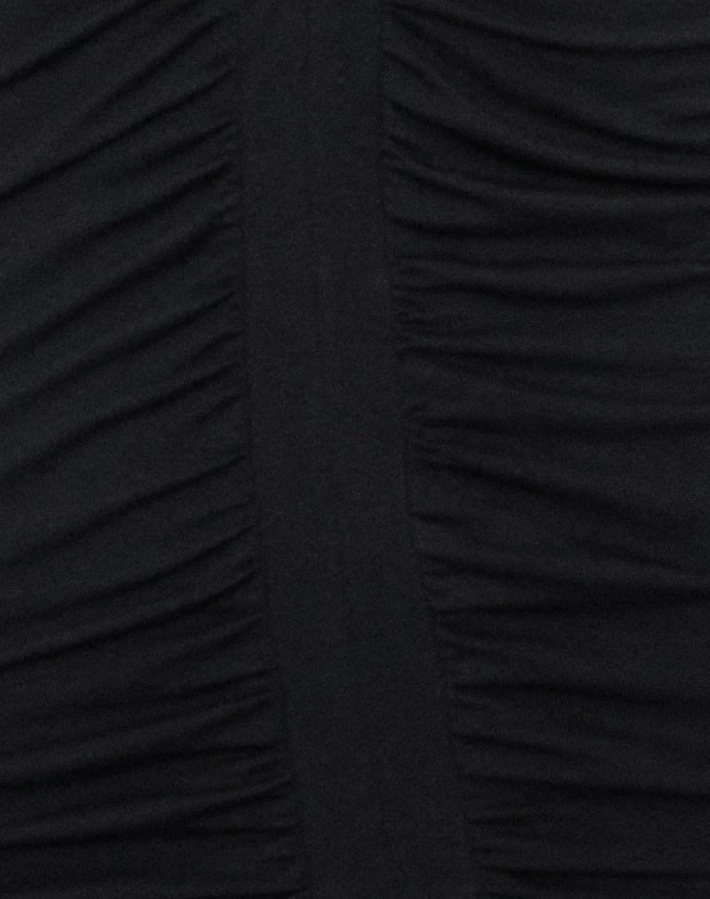 Mini-robe froncée Rothea en jersey noir