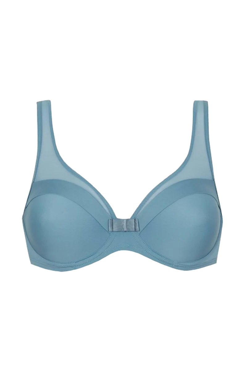 Soutien-gorge à armatures Tulle Design - Bleu perle