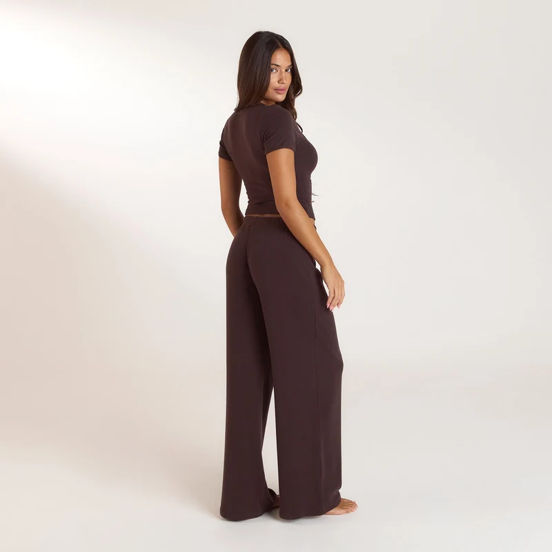 Pantalon de Pyjama Côtelé - Chocolat Noir