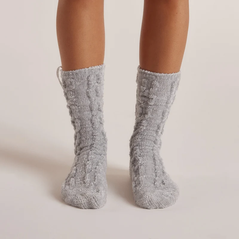 Chaussettes Tricotées en Chenille - Givre