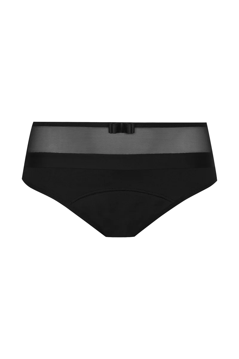 Flux Modéré - Culotte Menstruelle Tulle Design Intimement WELL - Noir