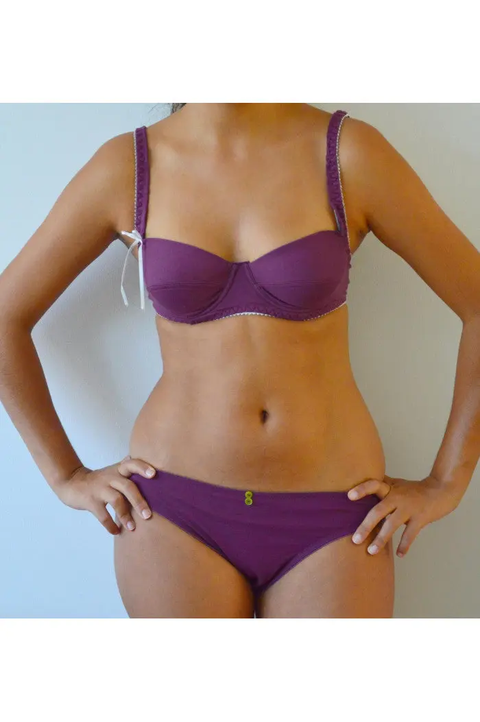 Soutien-gorge avec armatures élégance coton bio Prune